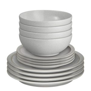 denby dove grey tableware set 12 piece