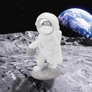 ball playing astronaut figurine 9x9x16cm
