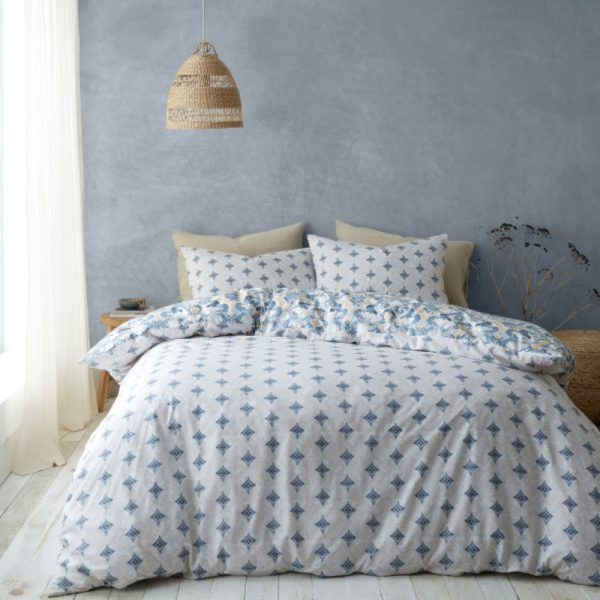 inara ikat indigo blue duvet set