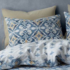 inara ikat indigo blue duvet set