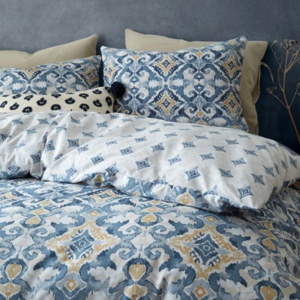 inara ikat indigo blue duvet set