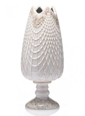 white footed textured vase h39cm
