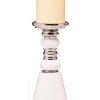 white and silver pillar candleholder h21cm