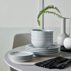 denby dove grey tableware set 12 piece