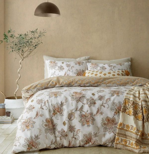 sahara floral beige duvet set