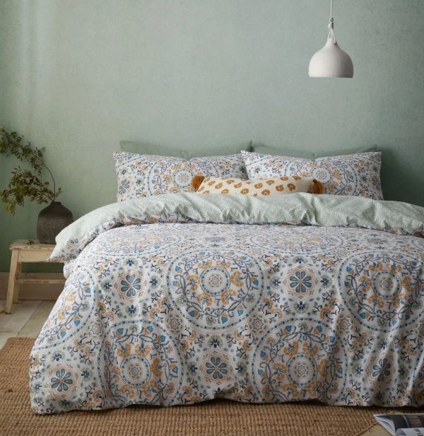 safiya mandala green duvet set