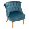 teal button back velvet armchair w68xd66xh72cm