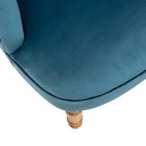 teal button back velvet armchair w68xd66xh72cm