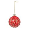 glass bauble art deco red 8cm