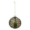 glass bauble gold leaves 8cm