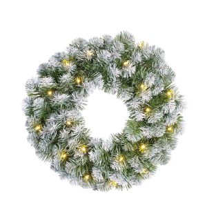 norton led wreath green 90 frosted tips d45cm