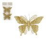 2 piece clip butterfly set gold 16x11cm