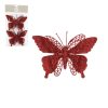 2 piece clip butterfly set red 16x11cm