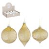 glass ornament onion drop ball assorted gold 10cm