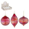 glass ornament onion drop ball assorted red 10cm