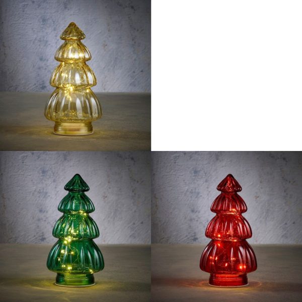 led battery operated tree assorted 28x15cm