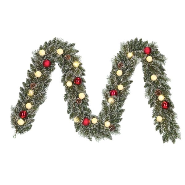 kaprun battery operated green garland 270x25cm