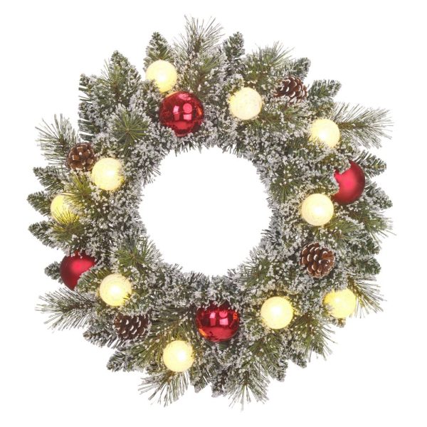 kaprun battery operated green wreath 10x45cm