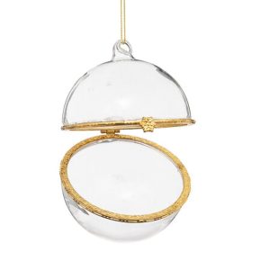 glass baubleto open gold 8cm