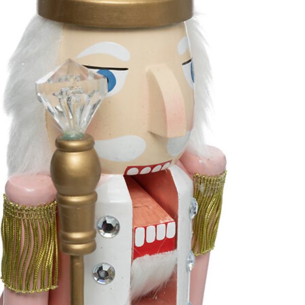 wooden nutcracker pink 60cm