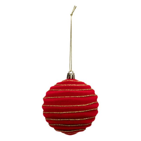 bauble box set of 9 red 8cm