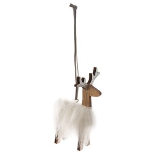 assorted wood and fur reindeer hang decoration