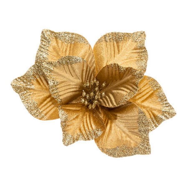 gold pointsettia clip