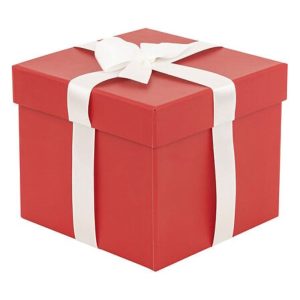 3 present gift boxes red and white lg 15x15cm