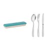 tramontina travel cutlery set of 4 teal