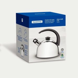 tramontina stainless steel whistling kettle 2.1l