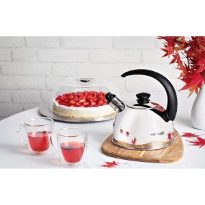 tramontina stainless steel whistling kettle 2.1l