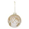 glass bauble wheat gold 9cm