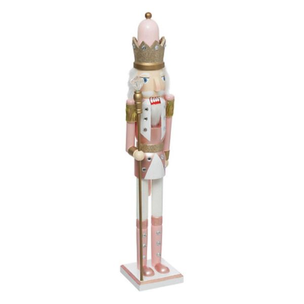 wooden nutcracker pink 60cm