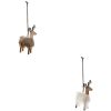 assorted wood and fur reindeer hang decoration