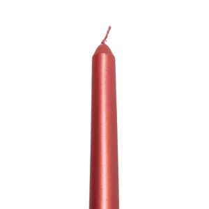 set of 4 satin red dinner candles 25cm