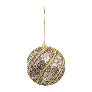 set of 3 christmas baubles with beads 8cm