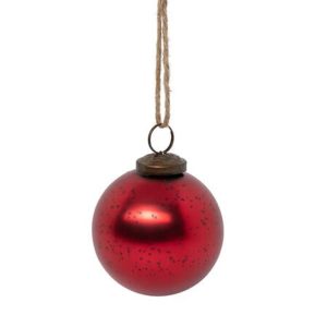 glass bauble mat red 7.5cm