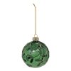 glass bauble green mistletoe 8cm