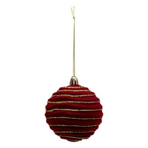 bauble box set of 9 red 8cm