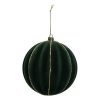 bauble velvet green and gold 10cm