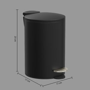 soft close 3l pedal bin black