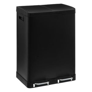 black double 30l soft close pedal bin