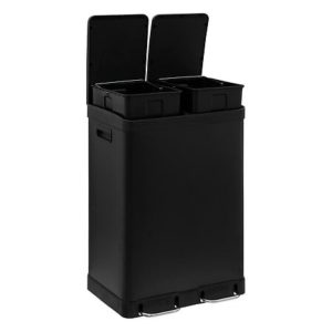 black double 30l soft close pedal bin