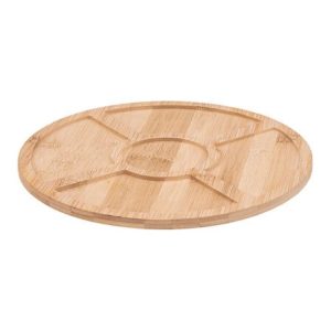 round bamboo serving board with 5 dishes d27cm