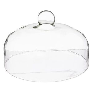 acacia cheese board with glass dome d28cm h19cm