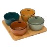 5pc ceramic and bamboo apertizer set 22x22cm