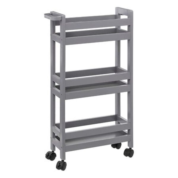 grey colour wooden 3tier trolley 75x40x15cm