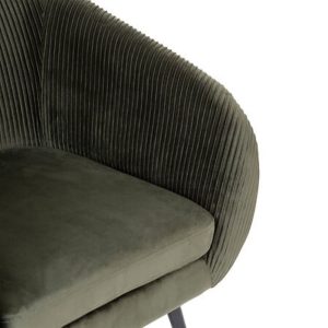 solaro khaki pleated velvet arm chair 75x78cm