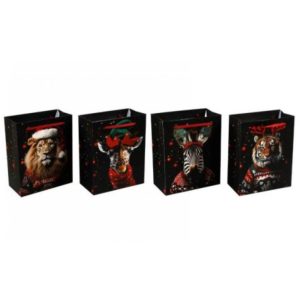 christmas animal gift bag 26x33cm 4 assorted