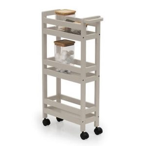 linen colour wooden 3tier trolley 75x40x15cm